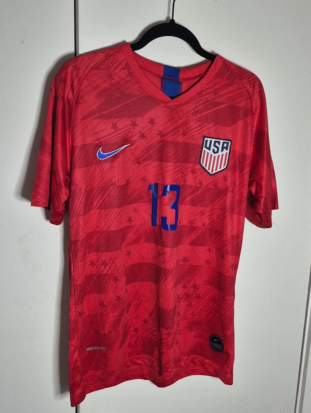 Nike USA Soccer Jersey Jones #13 Red Dri-FIT Aeroswift Small